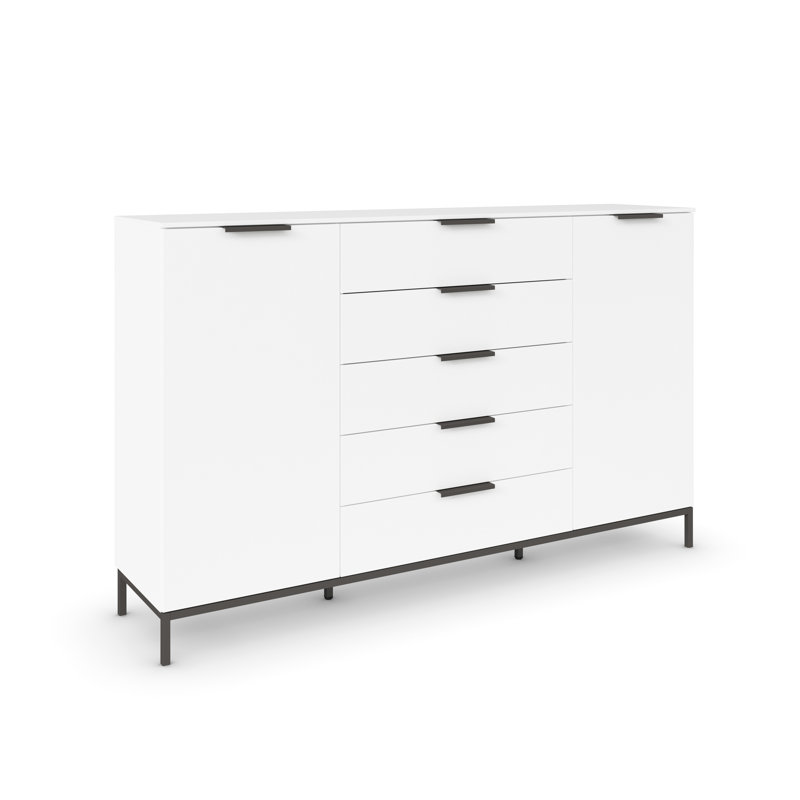 5 - Drawer Chest of Drawers, Alpine White/Graphite