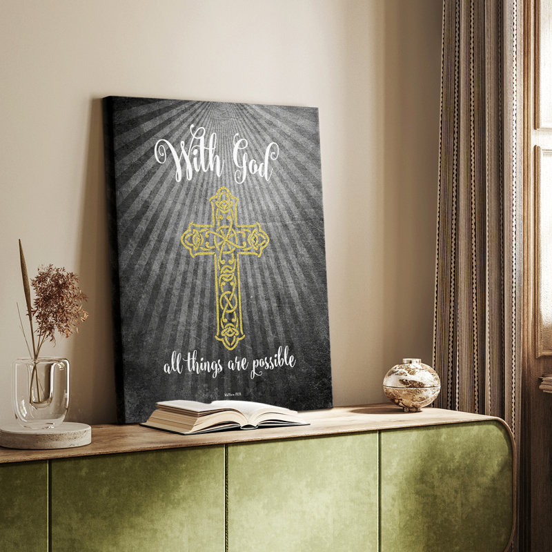 With God Gold -Custom Wrapped Gallery Cavas, 36" H x 24" W