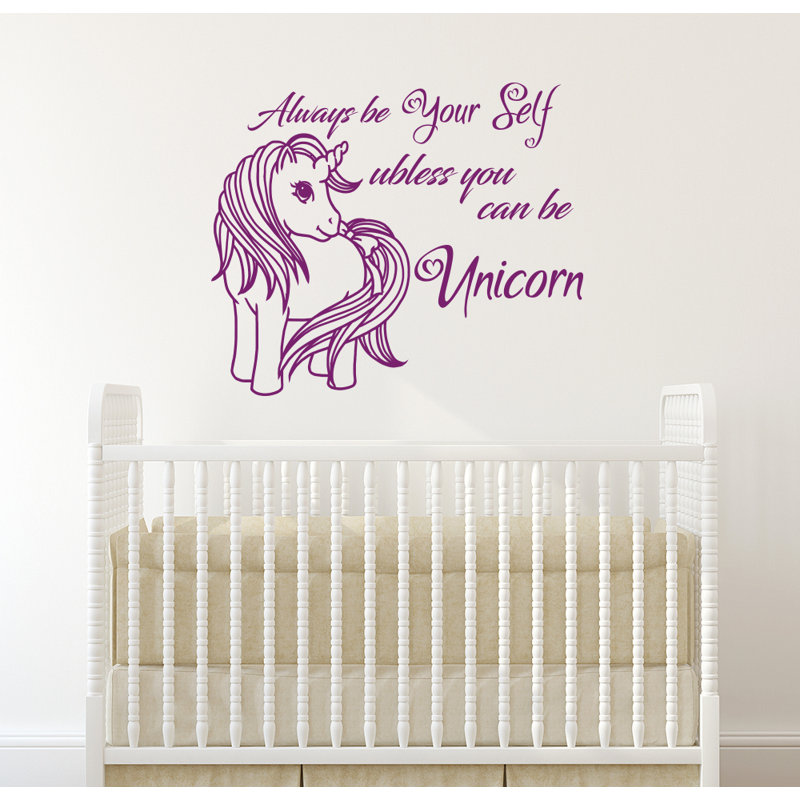 Décalcomanie murale chambre de bébé licorne, Violet