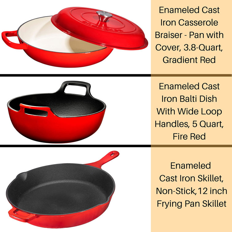 https://assets.wfcdn.com/im/02330640/resize-h755-w755%5Ecompr-r85/2260/226003356/Enameled+Cast+Iron+3+Piece+Bundle+Gift+Set%2C+3.8Qt.+Braiser+Pan%2C+12+Inch+Skillet+%26+3Qt.+Balti+Dish%2C+Cookware+Set.jpg