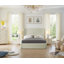 Tête de lit capitonnée tapissée à oreilles, tête de lit en bois massif avec pieds en bois, tête de lit à hauteur réglable de 47 po à 63 po, tête de lit en tissu au design moderne, beige-210071092-210071052