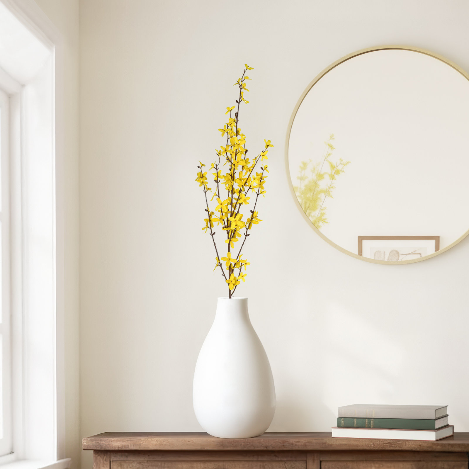 40" Yellow Forsythia Flower Spray