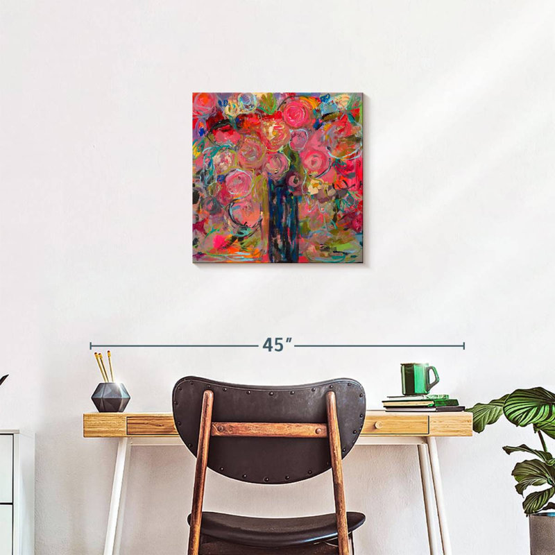 Impression florale sur toile, H 20 po x l 20 po x P 1,25 po