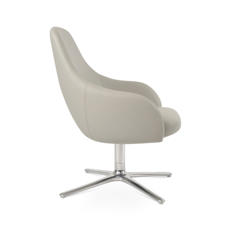 Fauteuil pivotant ovale Gazel, Gris clair