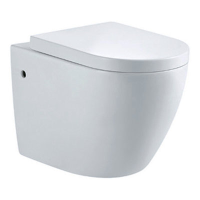 White Stone Derby LPF Round Wall Mounted Kit (Seat Included)