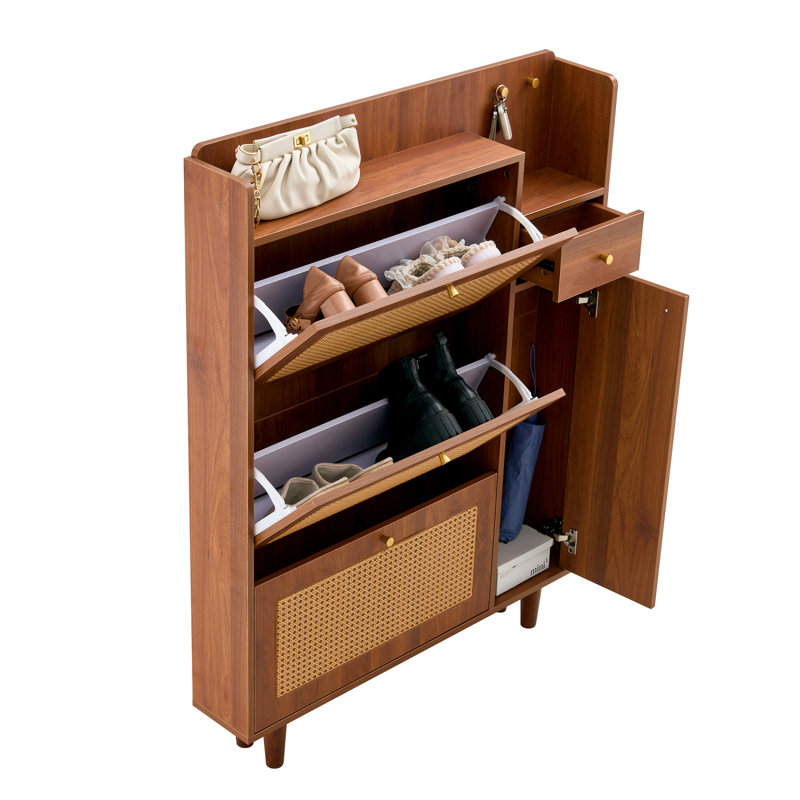 37.4*6.69*49.6 Inches The Modern Minimalist MDF Shoe Cabinet, Suitable For A Variety Of Styles Including Nordic, And Industrial