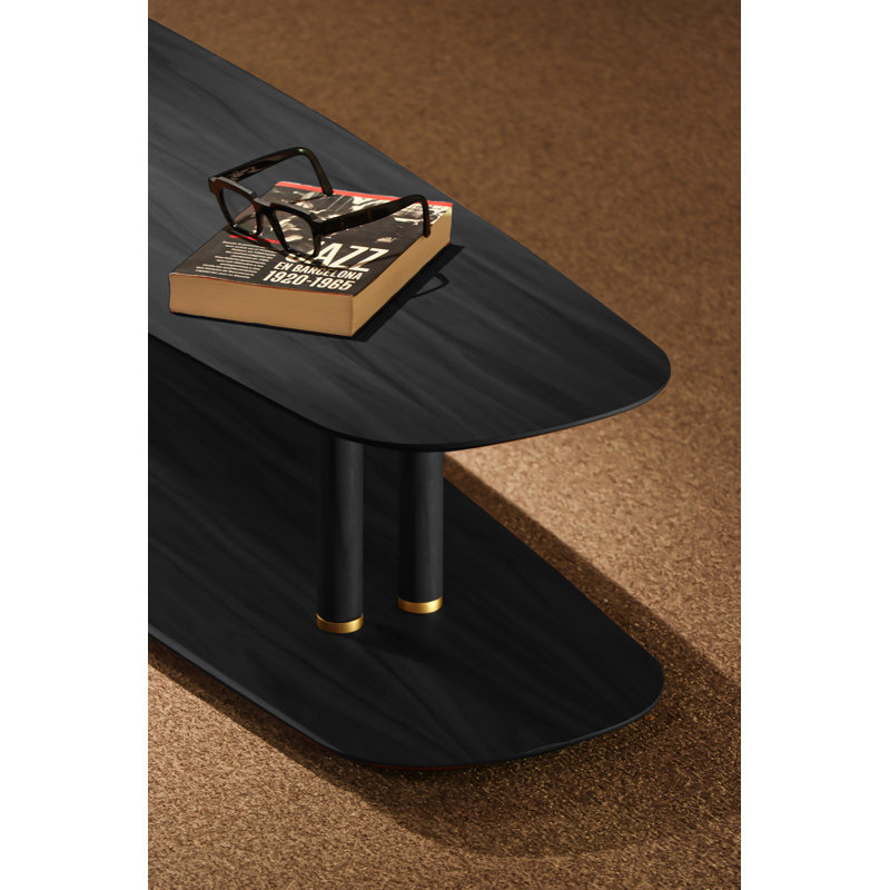 Axis Solid Wood Single Coffee Table, Black