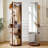 360° Rotating Solid Wood Full Length Mirror With Coat Rack-727630880
