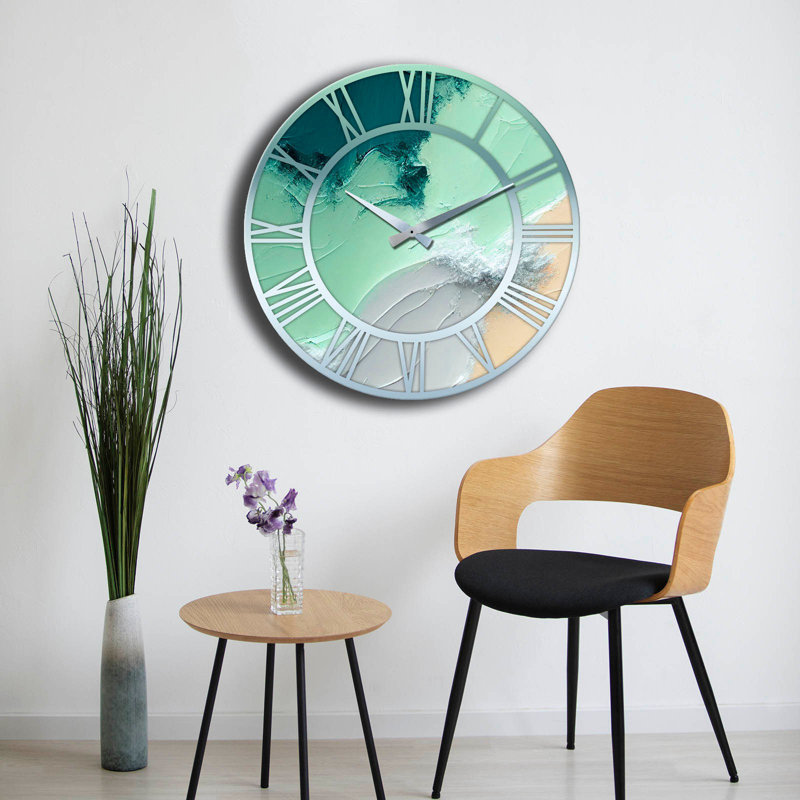 Horloge murale élégante Elegant, 19,7 pouces de diamètre | 100% panneau de fibres à densité moyenne, épaisseur: 0,2 pouce | Design minimaliste élégant pour la décoration de la maison et du bureau | Parfait pour le salon, la chambre à coucher et la cuisine
