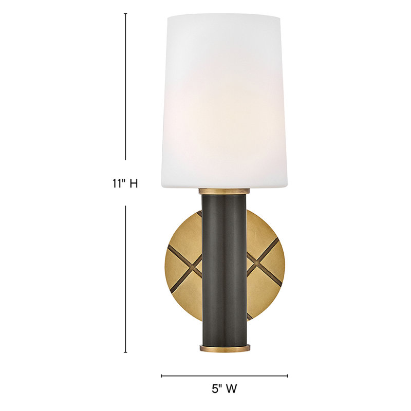 Hinkley Declan Medium Single Light Wall Sconce with Crosshatch Motif