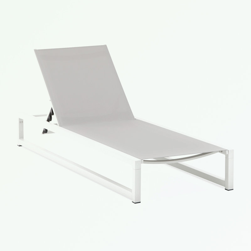 metal frame Chaise Lounge with adjustable back, White