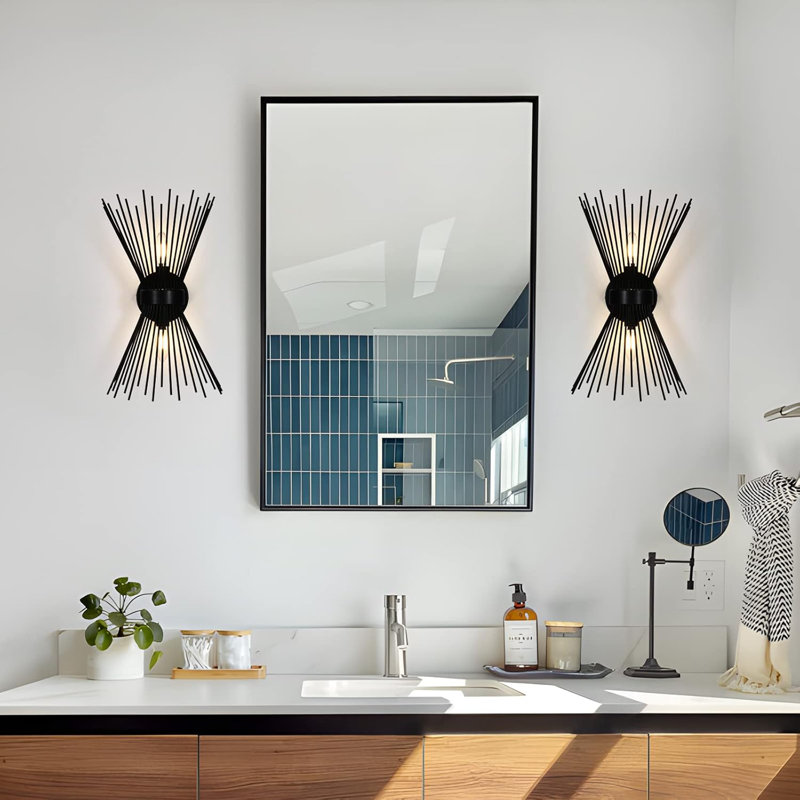 Nevaeha Corner Wall Light, Matte Black