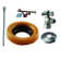 Toilet Kit with Turn Stop and Wax Ring Cross Handle