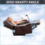 Fauteuil inclinable électrique inclinable avec massage, chauffage, USB, support pour téléphone | Brun | Cuir retravaillé-2056976633
