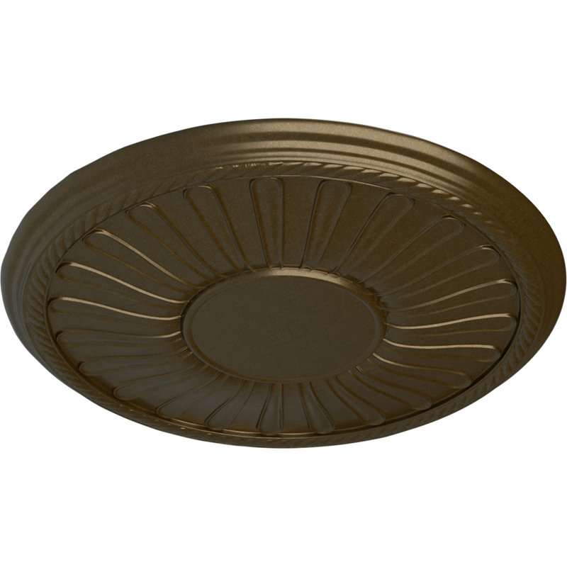 19 médaillon de plafond L 7 7/8 po x P 1 1/4 po Leandros (convient aux auvents jusqu'à 6 3/8 po), Laiton