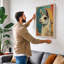 Serene Llama Modern - Wrapped Canvas-386963740-386963741