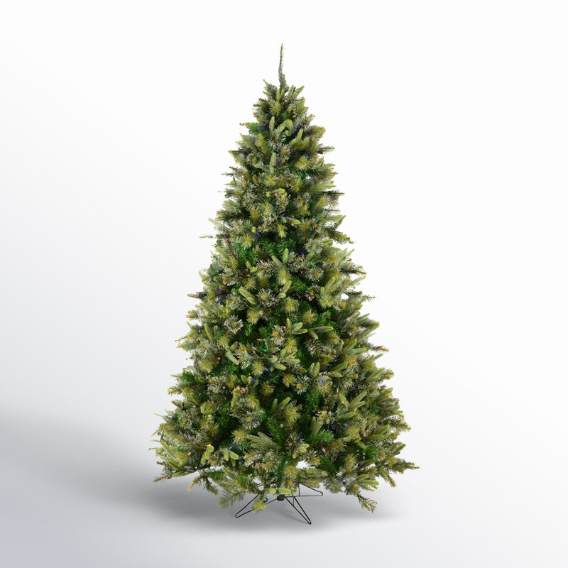 Cashmere Green Pine Artificial Christmas Tree with Stand, 4.5' H, Multi-colored LED