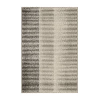 Machine Washable Pauleth Minimalist Geometric Rug in Beige – Beige Binding