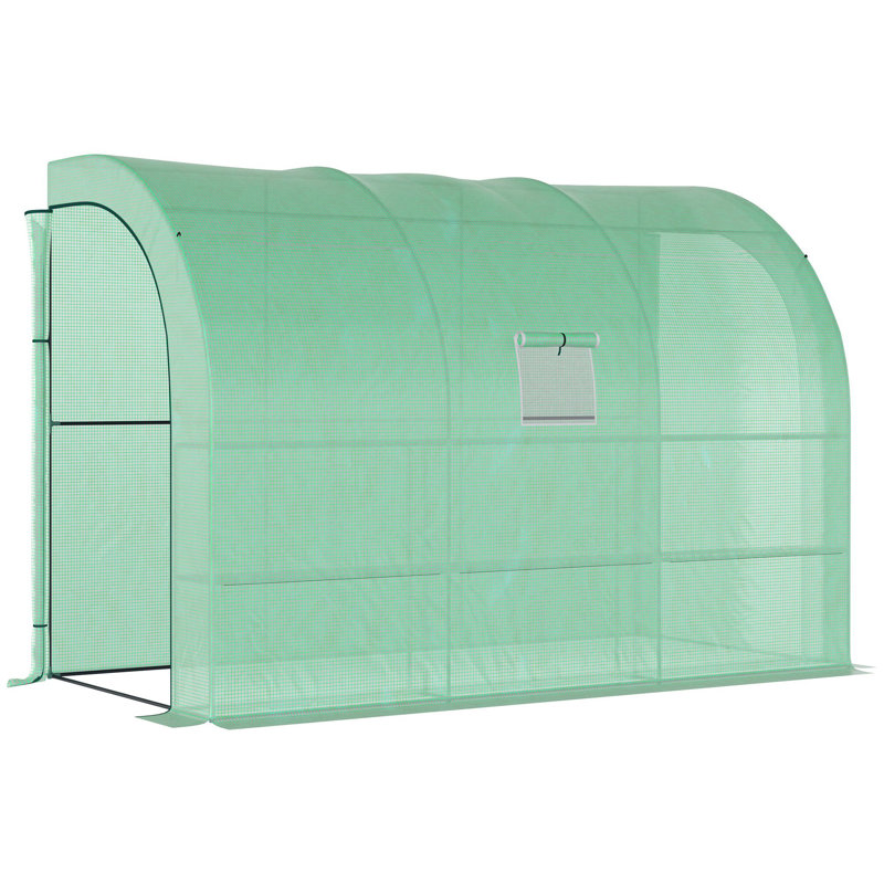 Outsunny 10' X 5' X 7' Lean To Greenhouse, Green