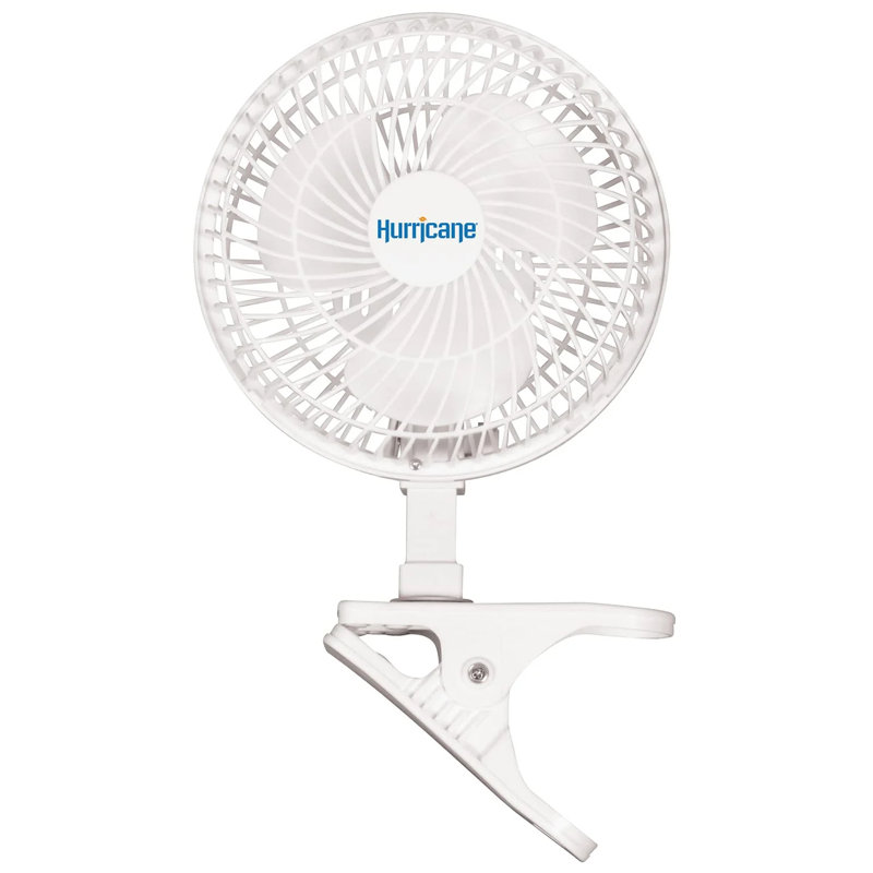 Hurricane White 6-Inch 2-Speed Clip-On Desk Fan