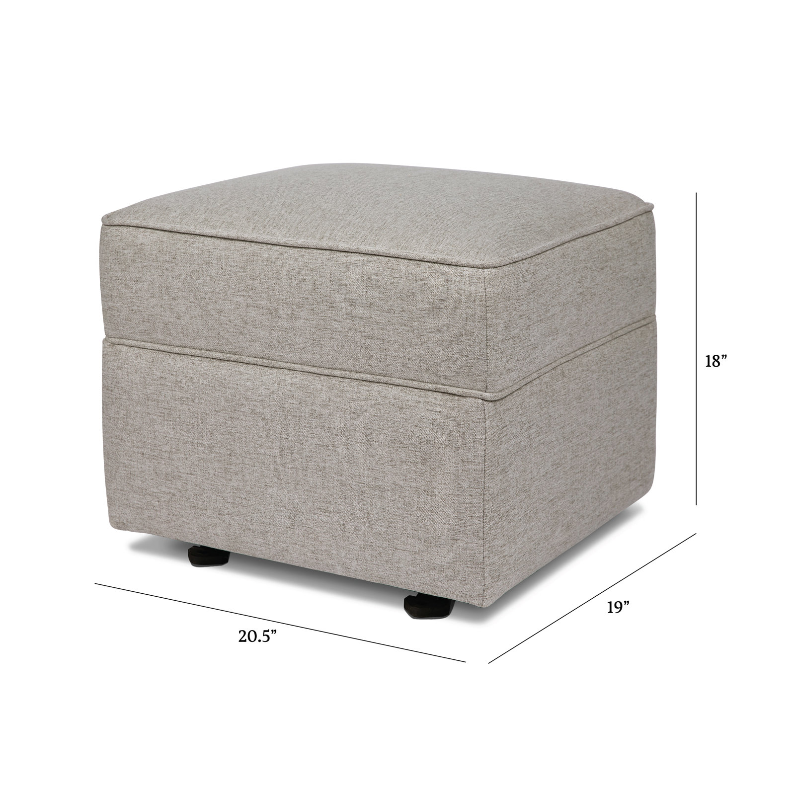 Willa / Alden Gliding Ottoman, Gray Eco-Weave