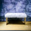 White Faux Fur & Gold Finish Bench