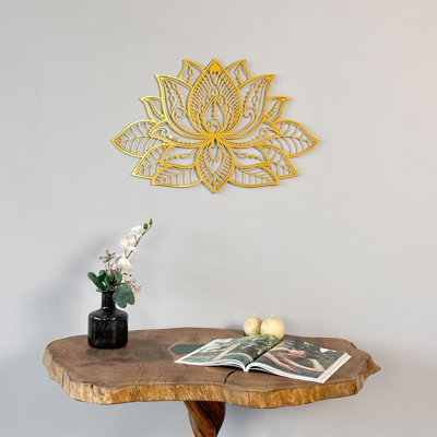 3D Lotus Mandala Metal Wall Art – Spiritual Lotus Flower Décor, Multisize Modern Wall Décor