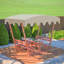 Ensemble de table de pique-nique et de banc d'extérieur en bois massif imperméable avec auvent amovible - Convient aux patios, aux jardins, aux terrasses, aux parcs et aux plages