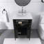 24 po X P 19 po P x 34 po Meuble-lavabo simple H noir avec lavabo en céramique