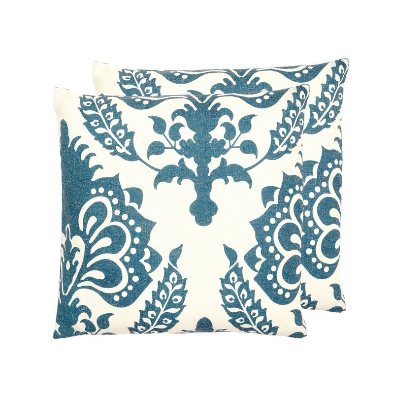 Housse de coussin Vienna Vienna, Housse de coussin seulement - sans coussin, Motif floral bleu