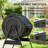 Black Dual‑Chamber Rotating Outdoor Compost Bin, 360° Tumbling Composter with Adjustable Vents & Metal Base
