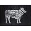 Reproduction d’art sur métal, "Beef cuts" par Eyre Tarney-20837067