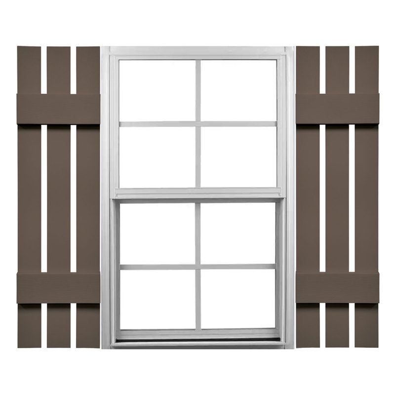 Mid-America vinyle, paire de volets espacés de taille standard à trois planches, 35 po, Rôti français