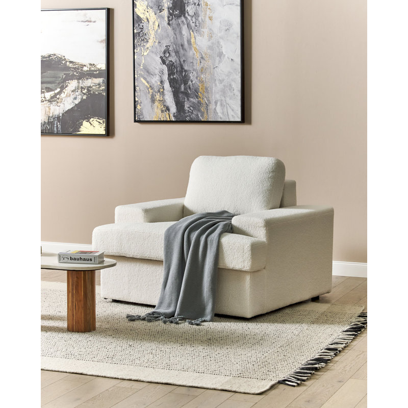 Lecenta Upholstered Armchair, White