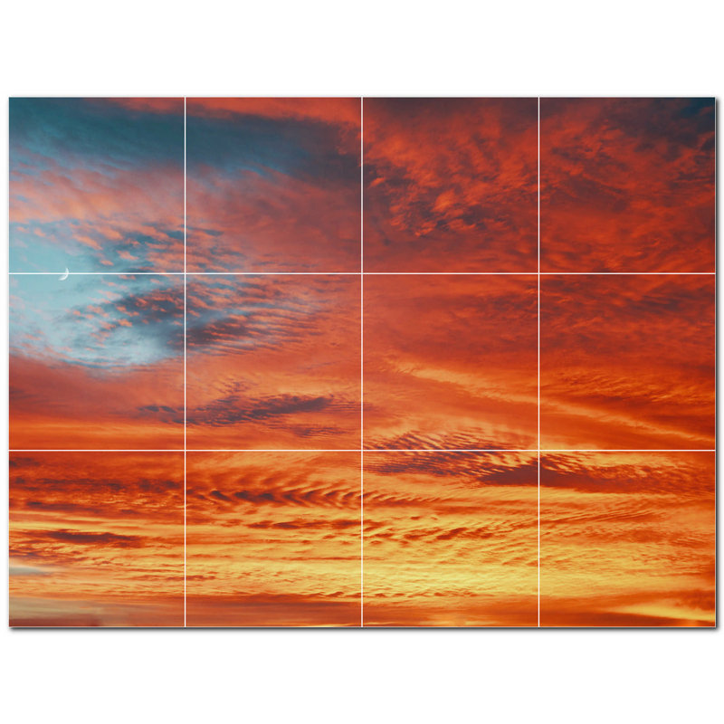 Murale décorative en céramique 8 po x 8 po Sunset