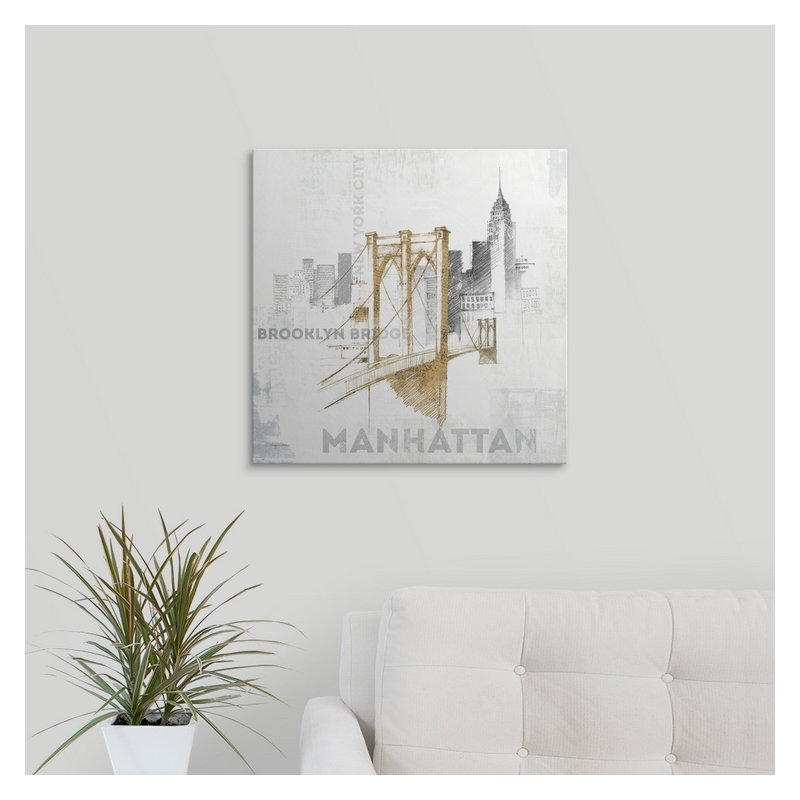 «Brooklyn Bridge», impression de Kiralynn, H 35 po x l 35 po x P 1,5 po, Toile