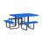 Leisure Craft 46" Square ADA Accessible Outdoor Picnic Table with 3 Bench Seats-2077637795