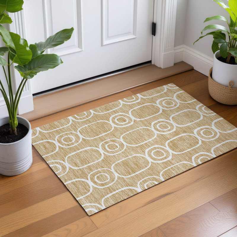 Machine Washable Indoor/Outdoor Dyar ACN2344 Geometric Rug, Rectangle 1'8" x 2'6"