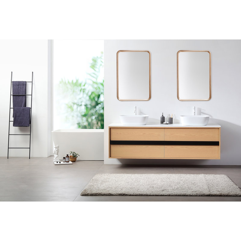 Vela Mirror, 35.5" x 23.5", Whitewash Oak