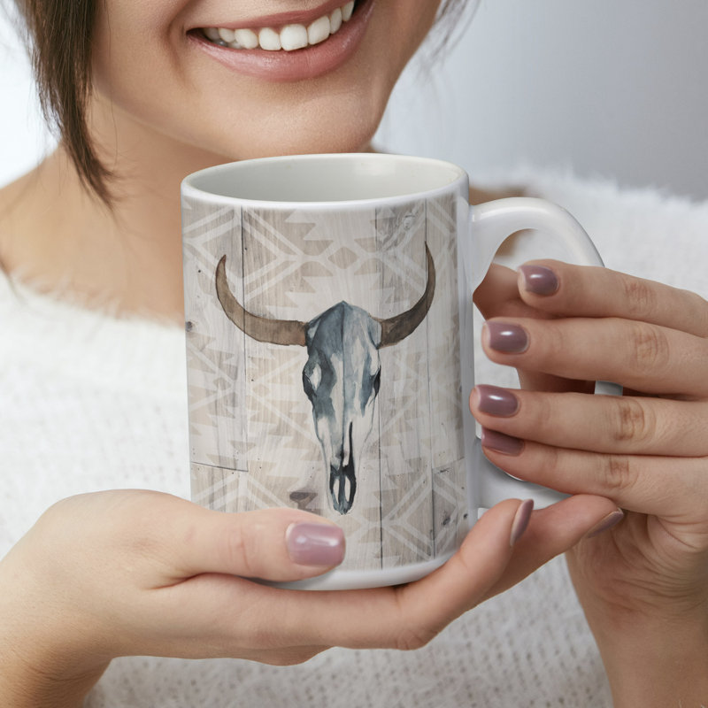 Western Skull 15 oz. Decorative Ceramic Mug