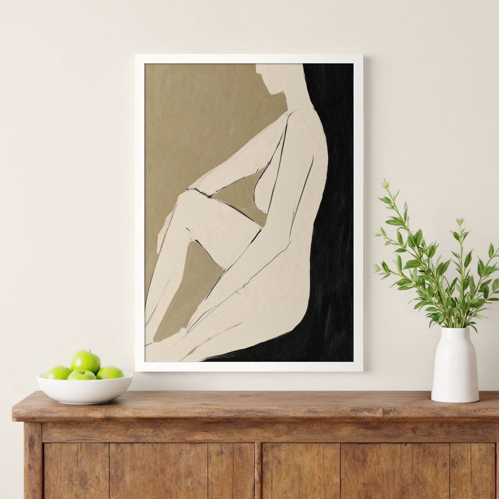 Chamois "Chill" Print by Dan Hobday, White Framed, 25" H x 18" W
