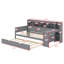 Wooden  Daybed With Storage Shelving, Functional Bed Accompanied By A Twin-Sized Pull-Out Trundle And A Study Desk-1517175558