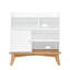 Colorblocking Storage Cabinet With Solid Wood Base & Feet
