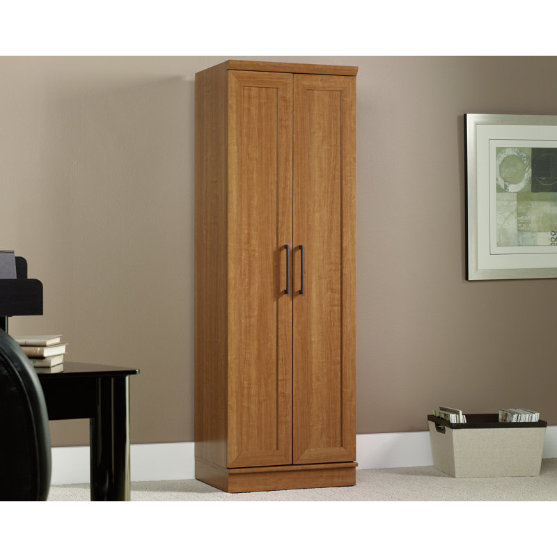 Sienna Oak Tall Engineered Wood Storage Cabinet