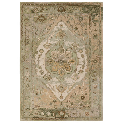 Grason Raisa Handmade Medallion Green/Taupe Area Rug