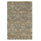 Hand Knotted Floral Area Rug in Pewter