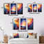 «Yellow Orange Lyrical Abstraction Lyrical Sunset», 3 pièces sur toile-1469149728-1469149731