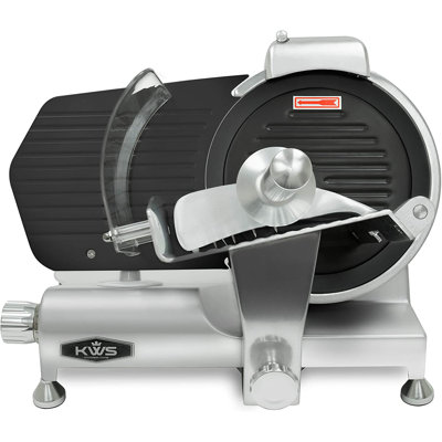 KWS 320W 10-Inch Electric Meat Slicer + Polytetrafluoroethylene Blade, Extended Back Space, Frozen Meat Cheese Slicer