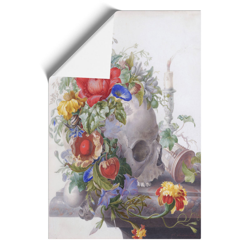Skull With Flowers Vol.1 by Herman Henstenburgh - No Frame Print, 59cm H x 42cm W x 0.1cm D
