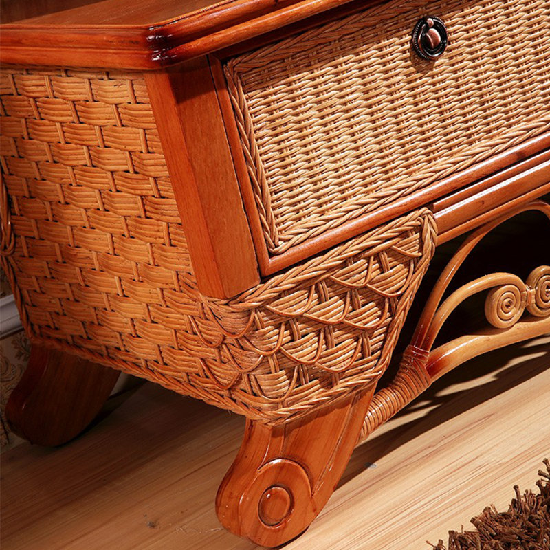 Meuble télé en rotin de style américain, 70.87''